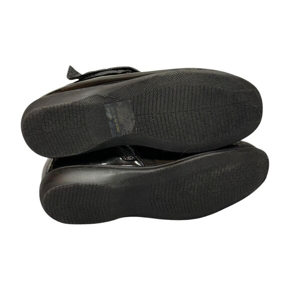 Appleseed's Womens 8M Bootie Shoes Black Patent Leather Quilted Side Zip Boots - Picture 6 of 7